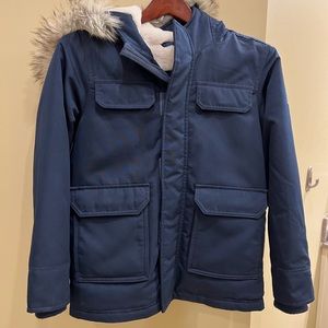 Navy blue abercrombie kids utility parka